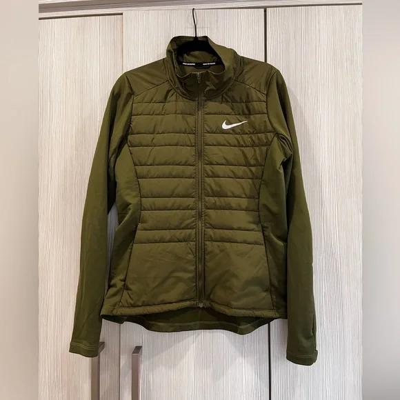 Nike Women’s Running Jacket Medium Moss Green Lightweight Zip Up Activewear - Picture 5 of 15